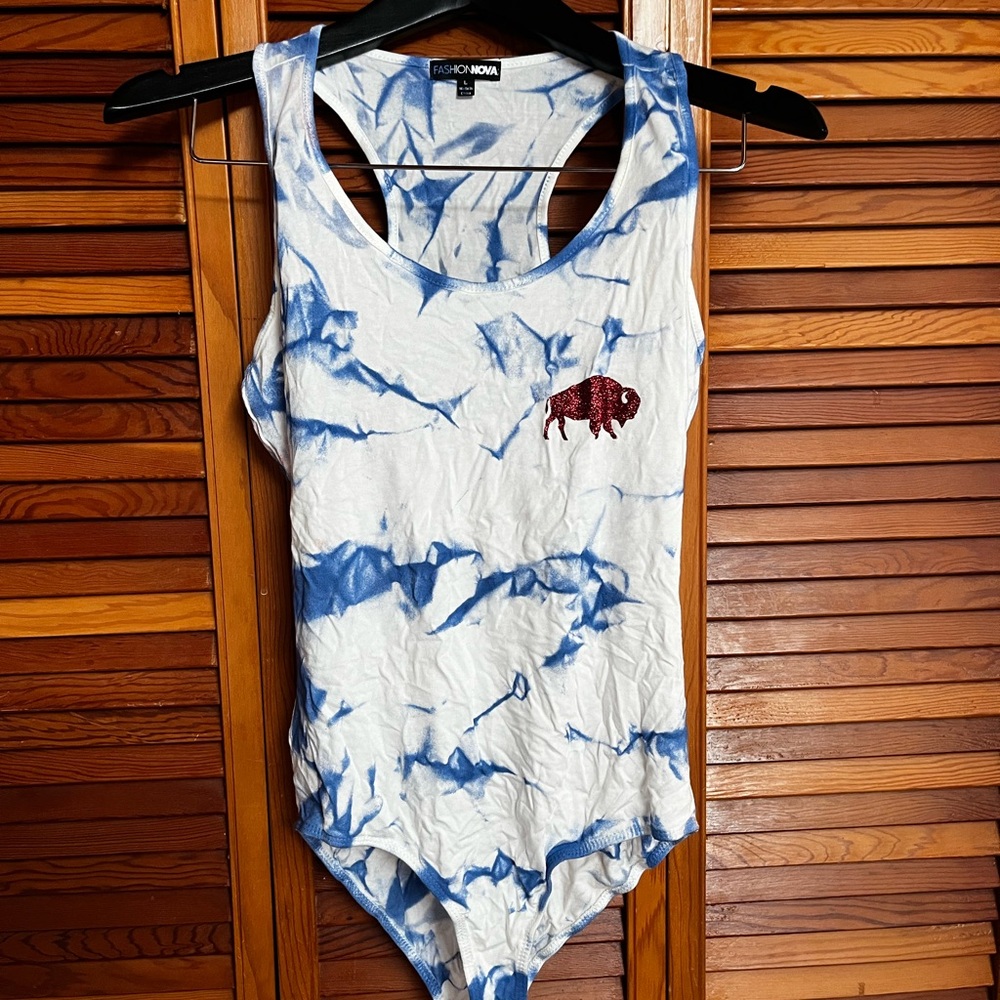 Buffalo Bills Blue and White Tie-Dye Bodysuit
